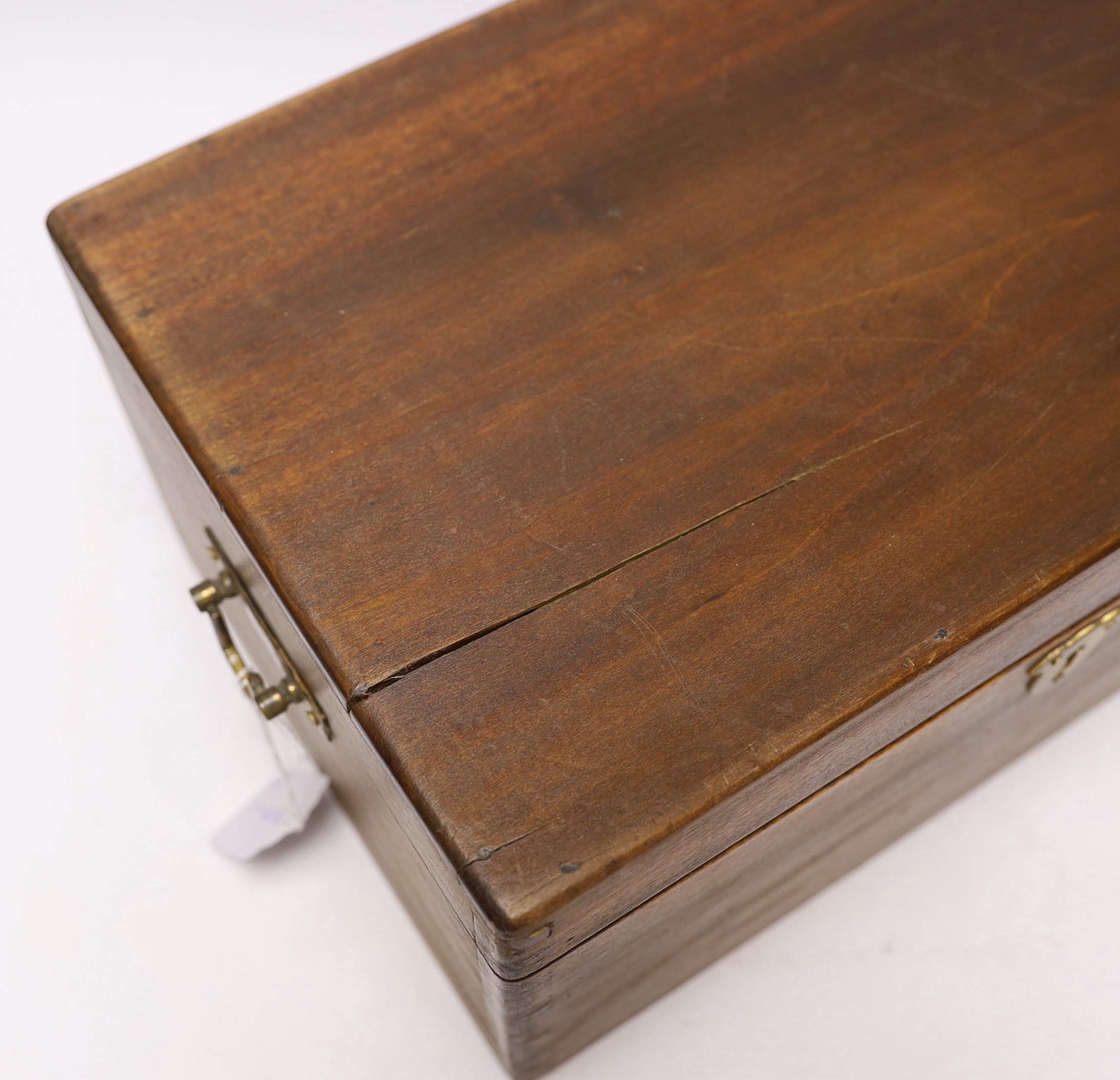 Two mahogany boxes of gun tools, including; bullet moulds, files, a vice, musket balls, etc.